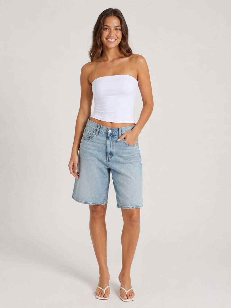 Second Skin Badia Strapless Cotton Tube Top