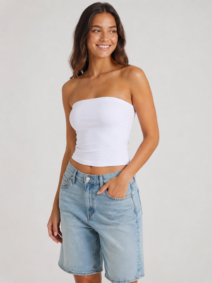 Second Skin Badia Strapless Cotton Tube Top