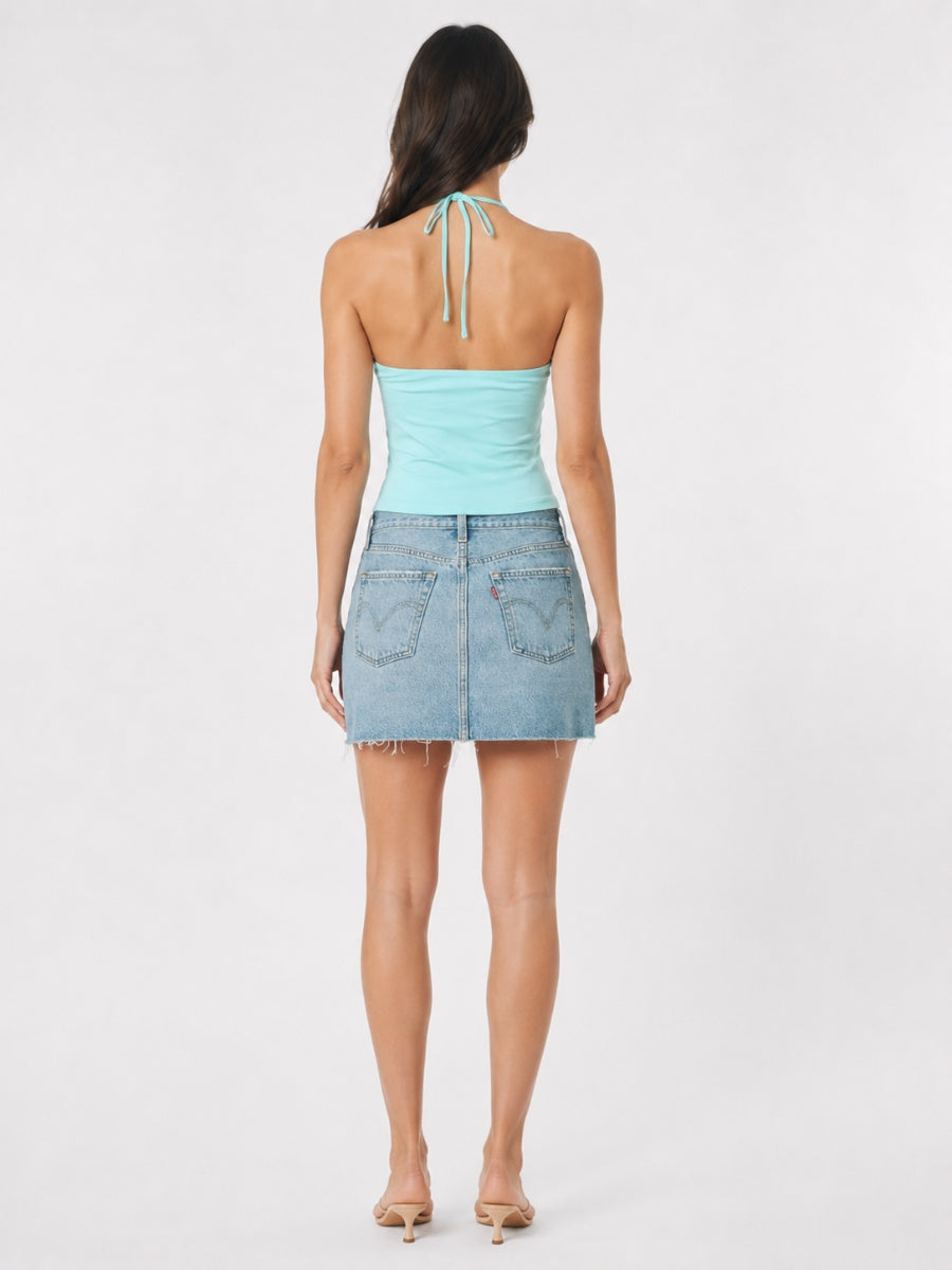 Second Skin Teo Halter Cotton Short Sleeve Top