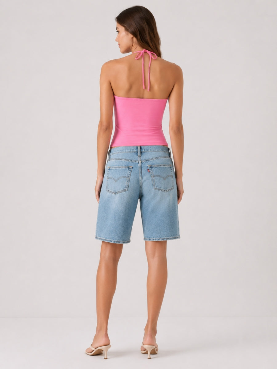 Second Skin Teo Halter Cotton Short Sleeve Top