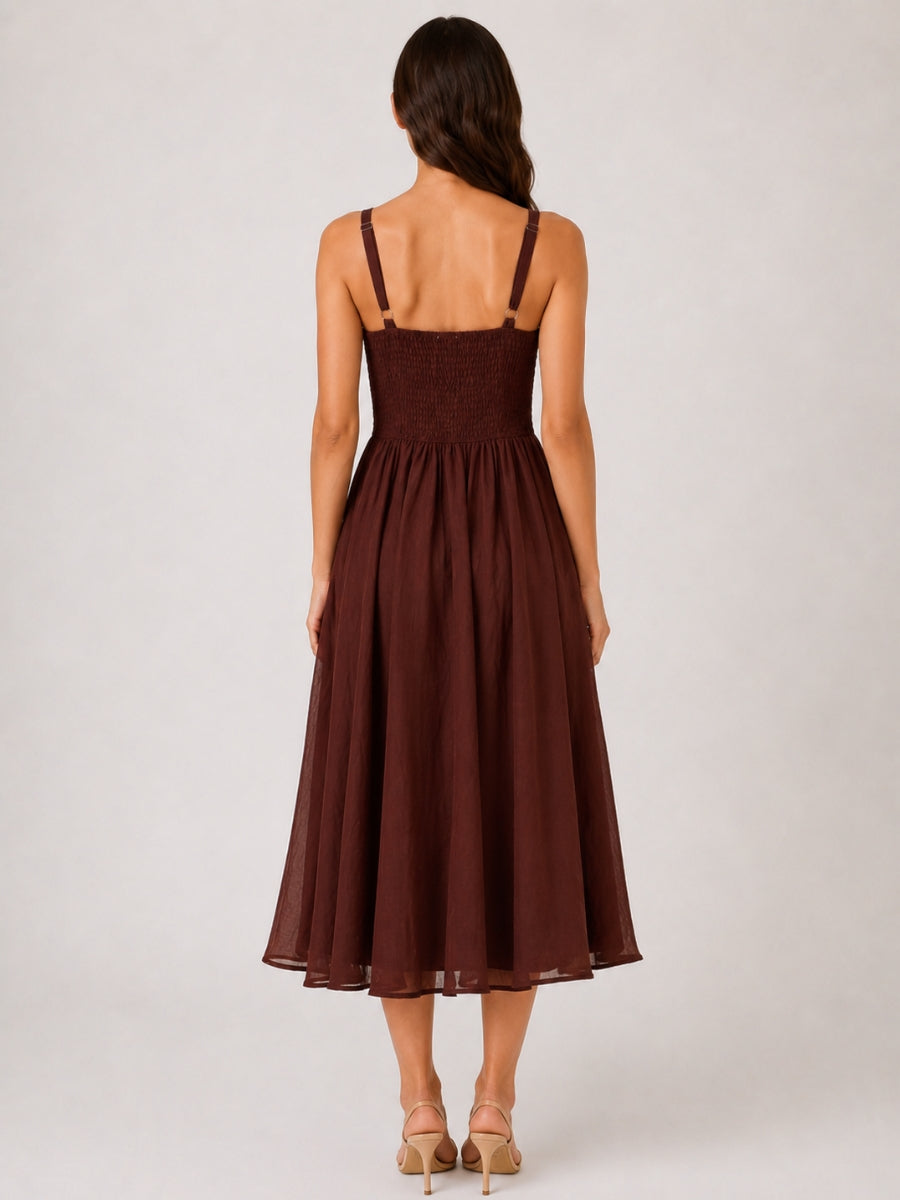 Payton Front Tie Corset Midi Dress