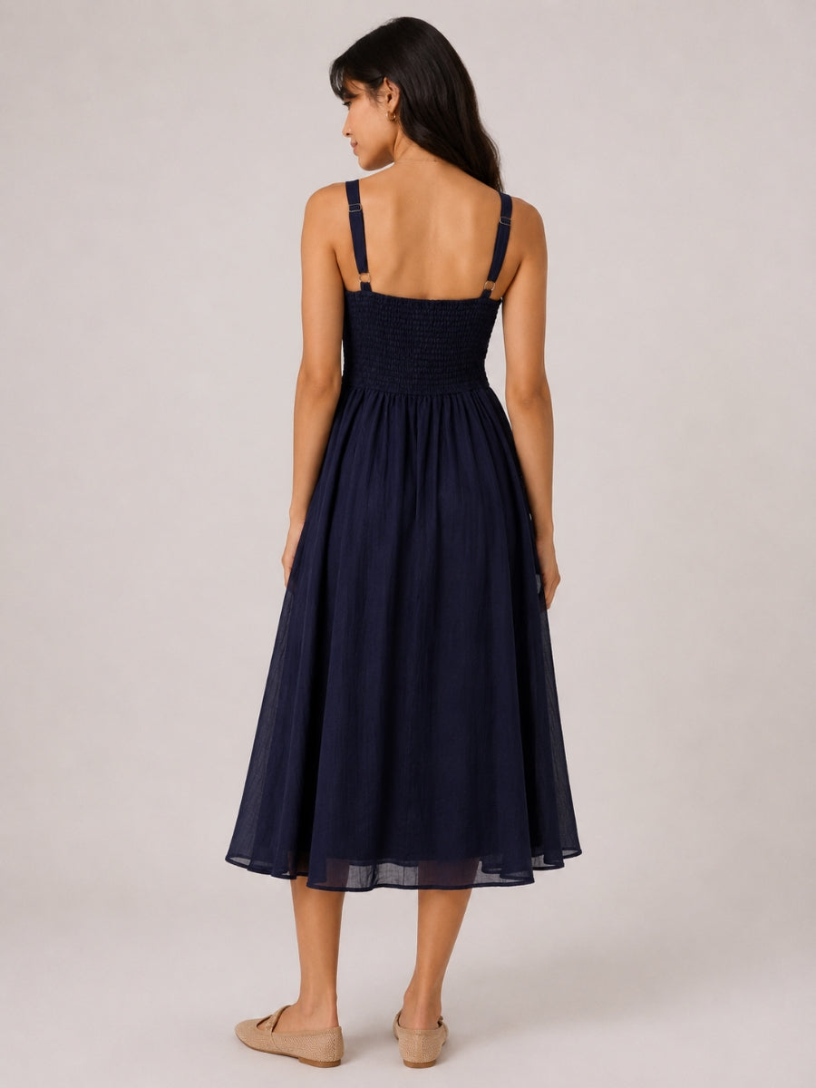 Payton Front Tie Corset Midi Dress