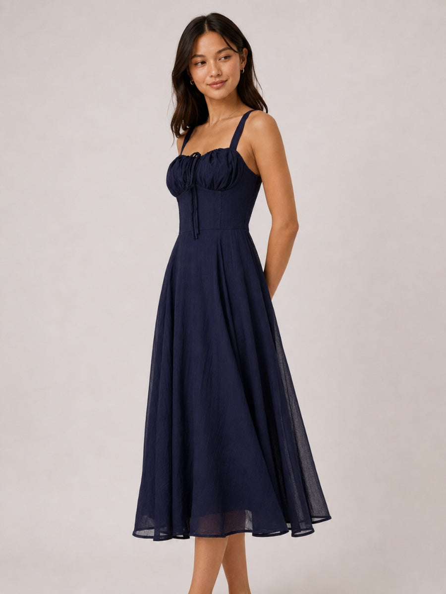Payton Front Tie Corset Midi Dress