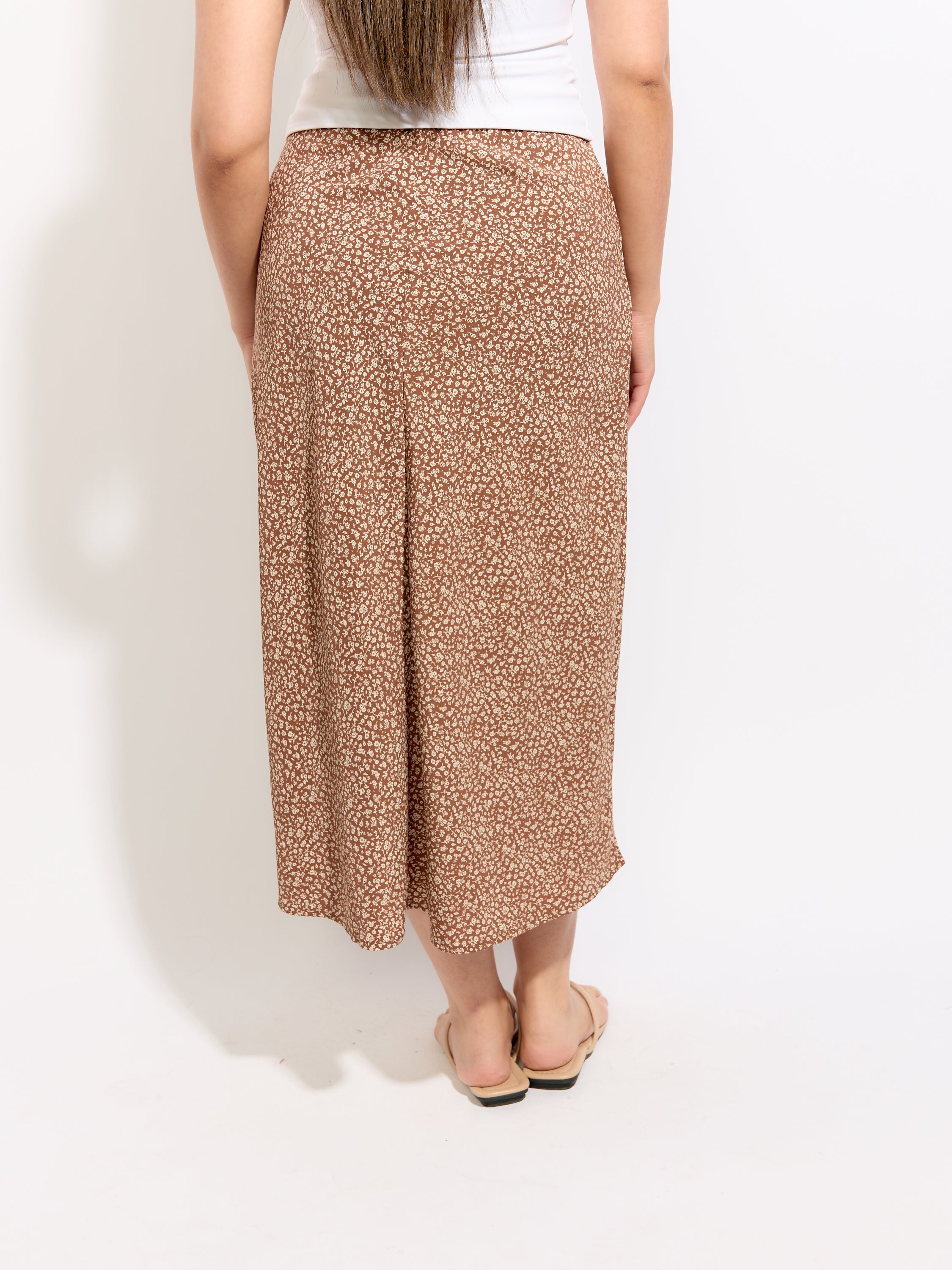 Mixed Midi Floral Skirt