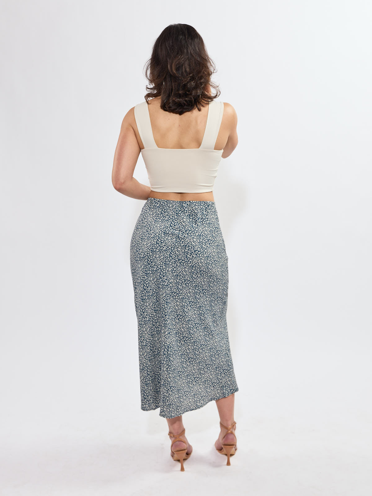 Mixed Midi Floral Skirt