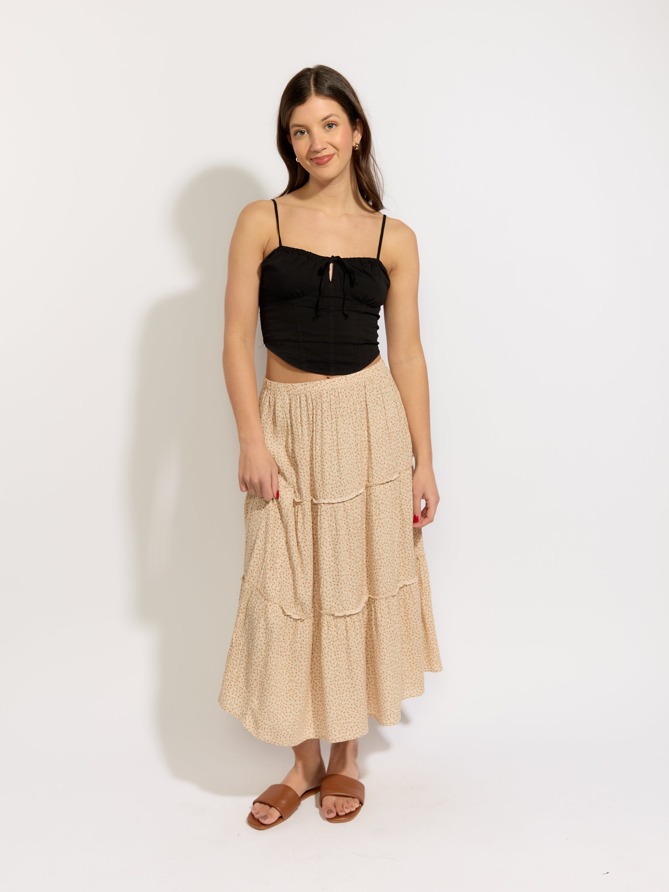 Floral Midi Length Skirt