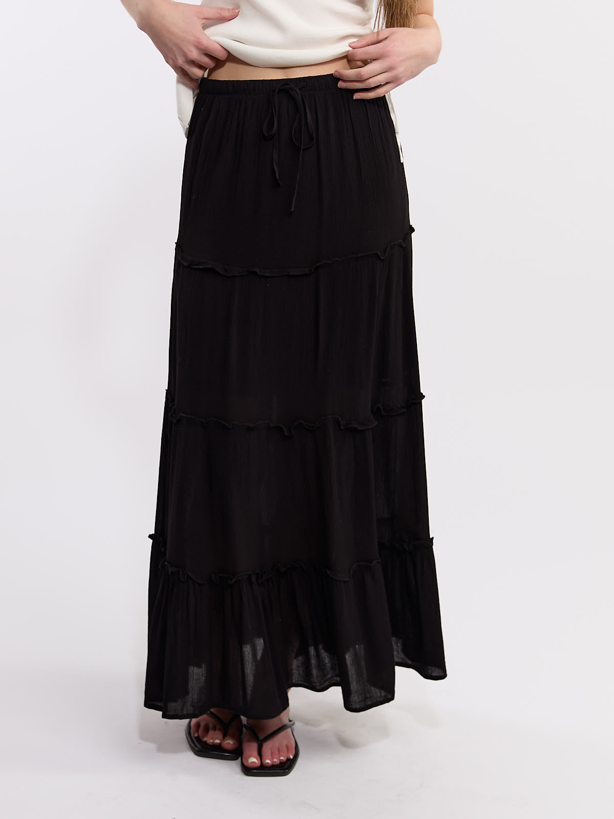 Tier Flowy Midi Skirt