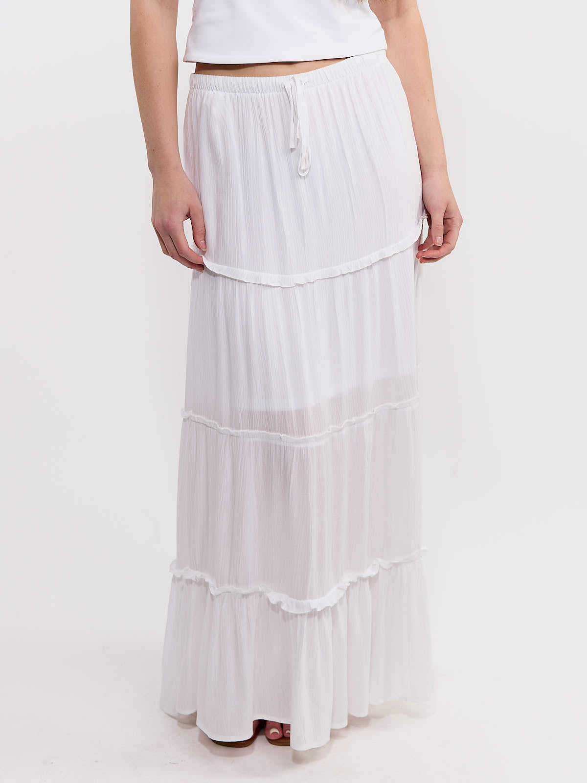 Tier Flowy Midi Skirt