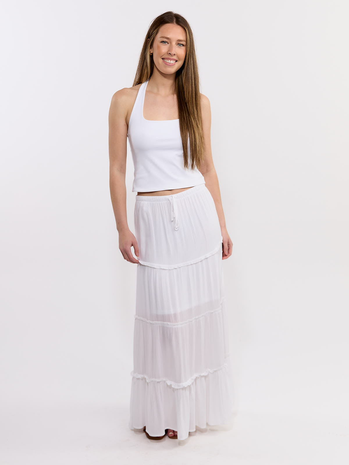 Tier Flowy Midi Skirt