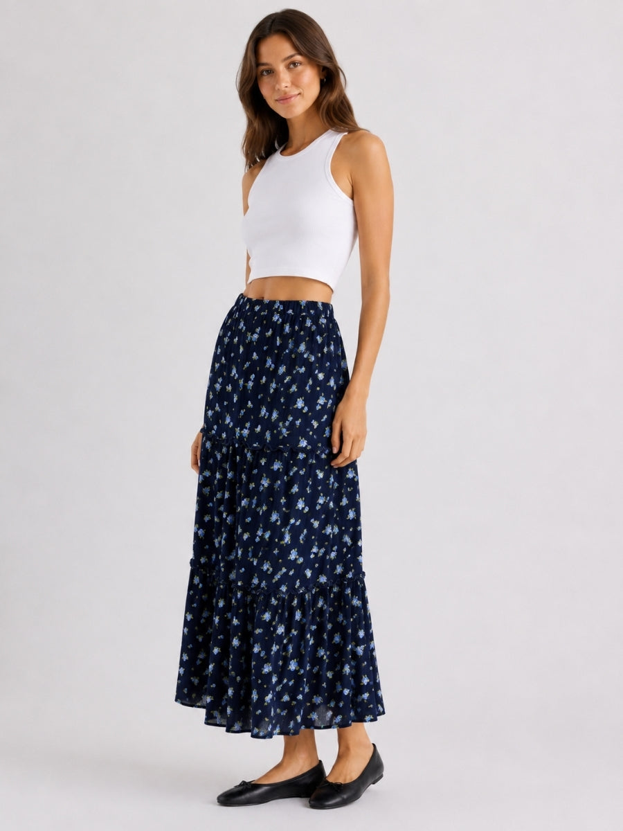Ditzy Floral Midi Skirt