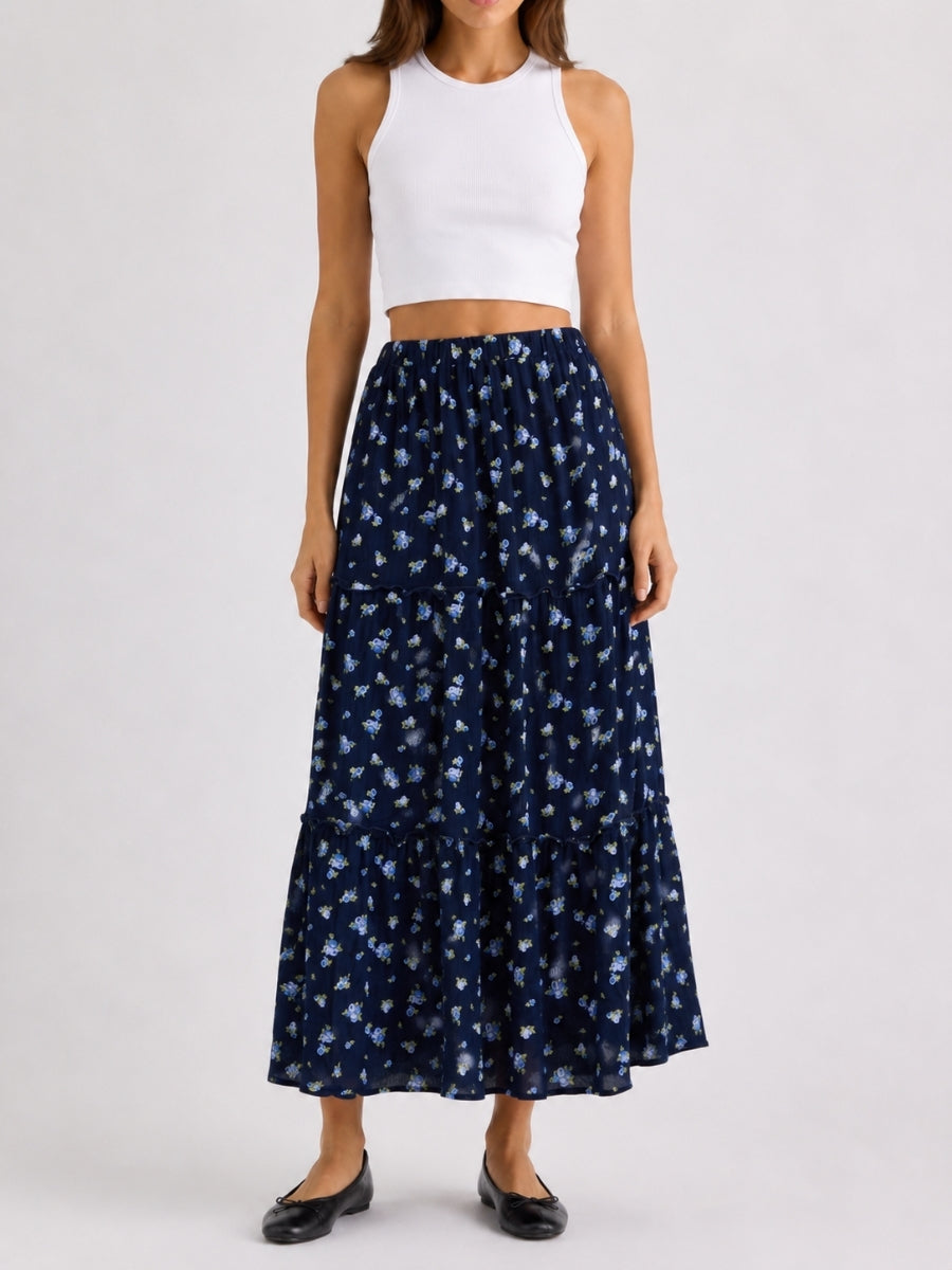 Ditzy Floral Midi Skirt