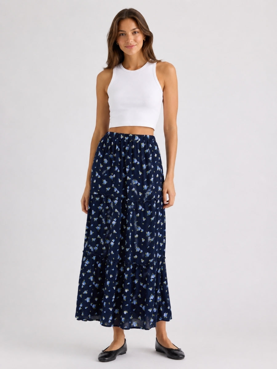 Ditzy Floral Midi Skirt
