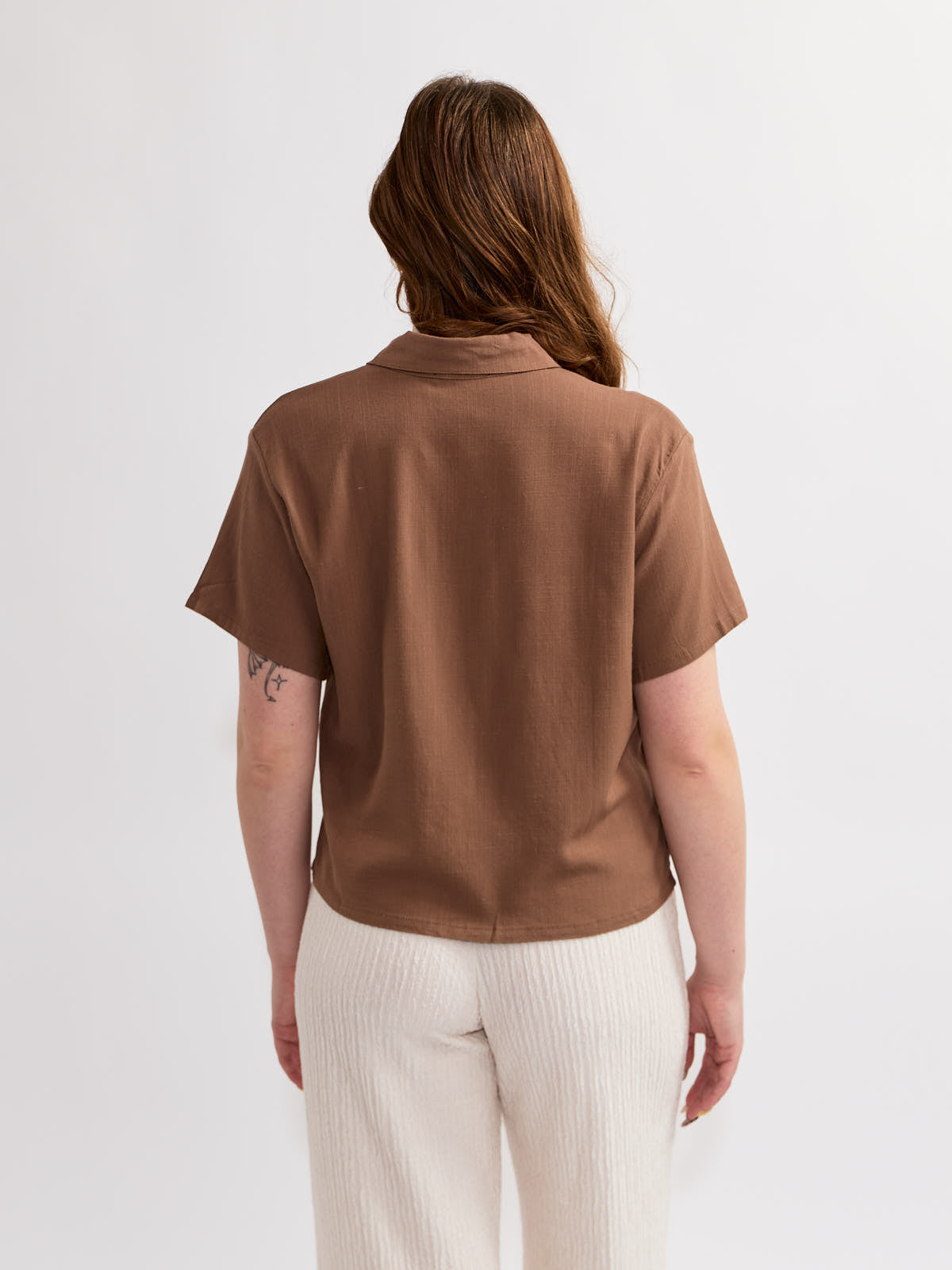 Ladies Button Front Short Sleeve Camp Shirt