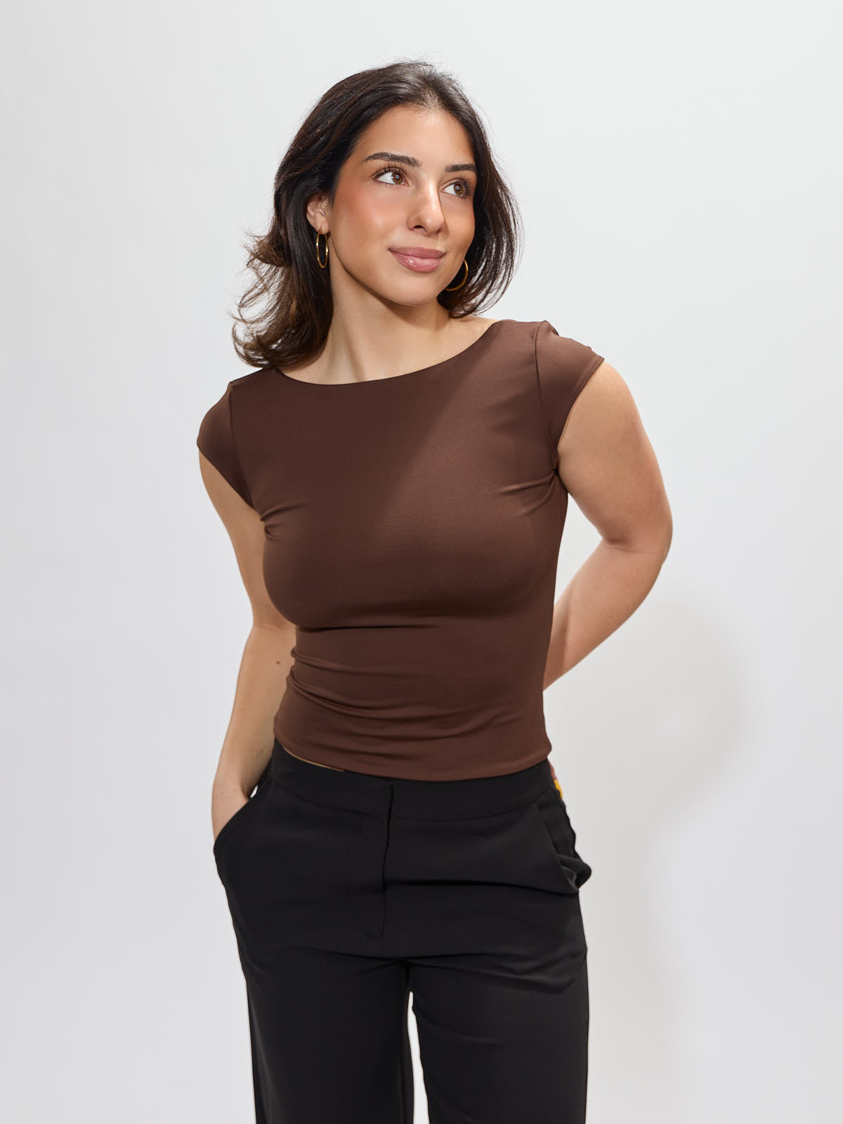 Second Skin Brida Cap Sleeve Crop Top