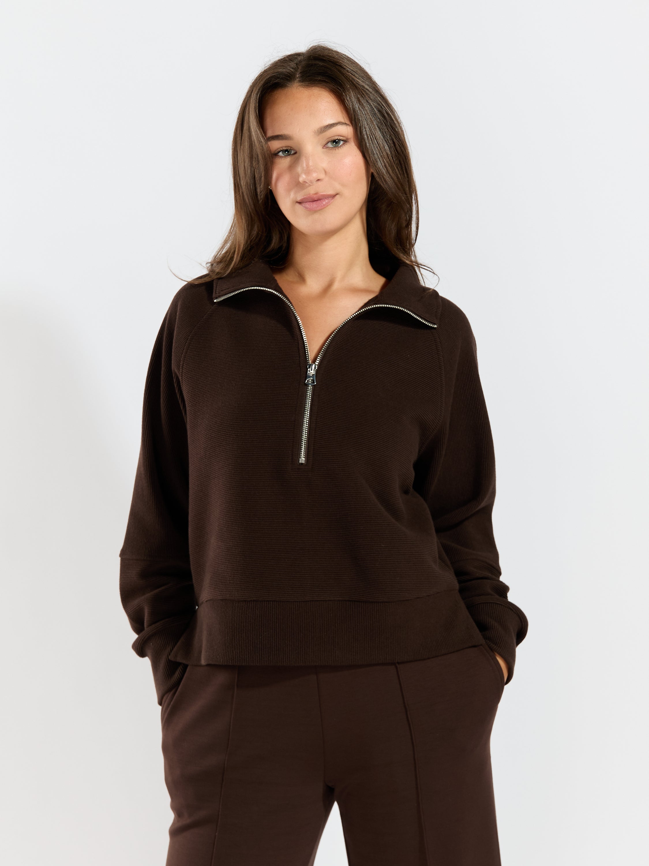 Miu Ottoman Knit 1/4 Zip Pullover
