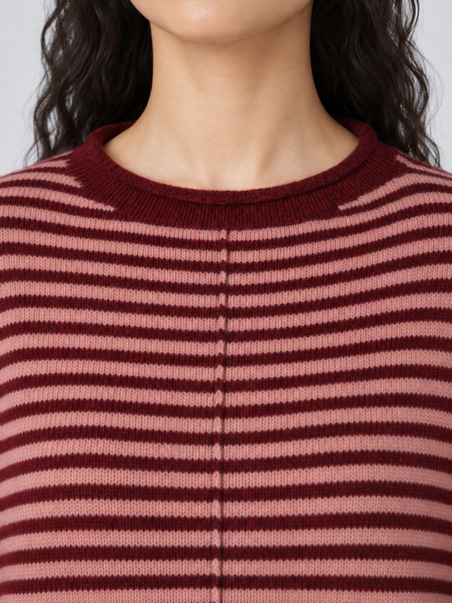 Front Seam Stripe Sweater