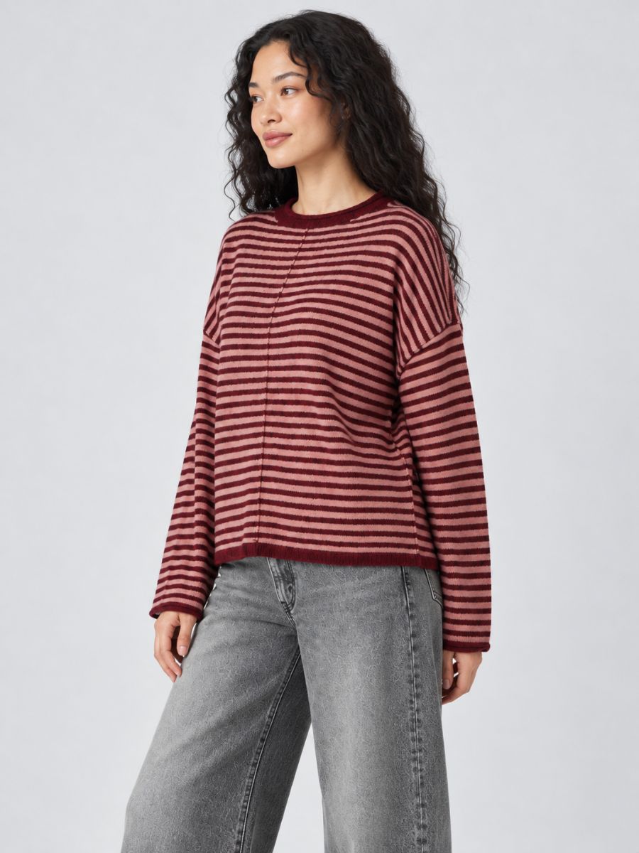 Front Seam Stripe Sweater