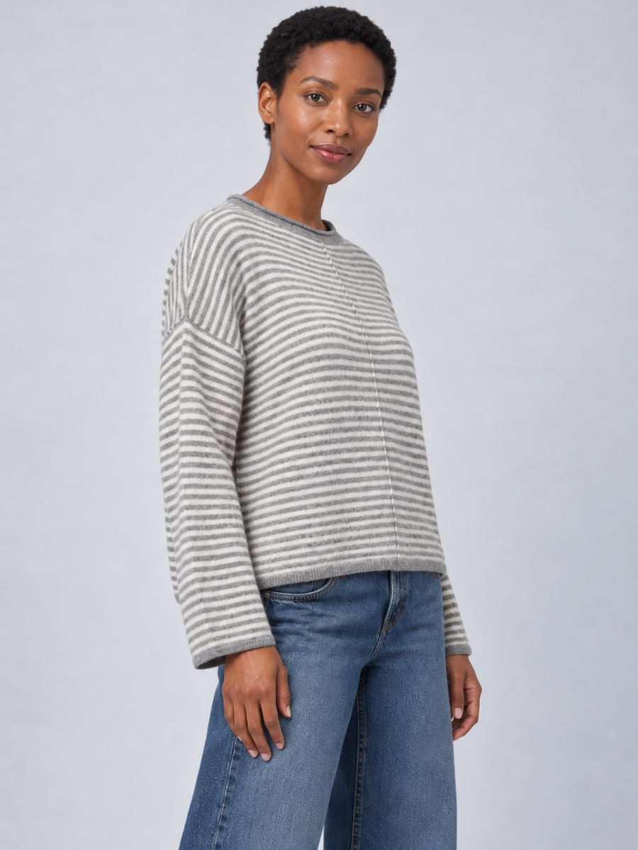 Front Seam Stripe Sweater