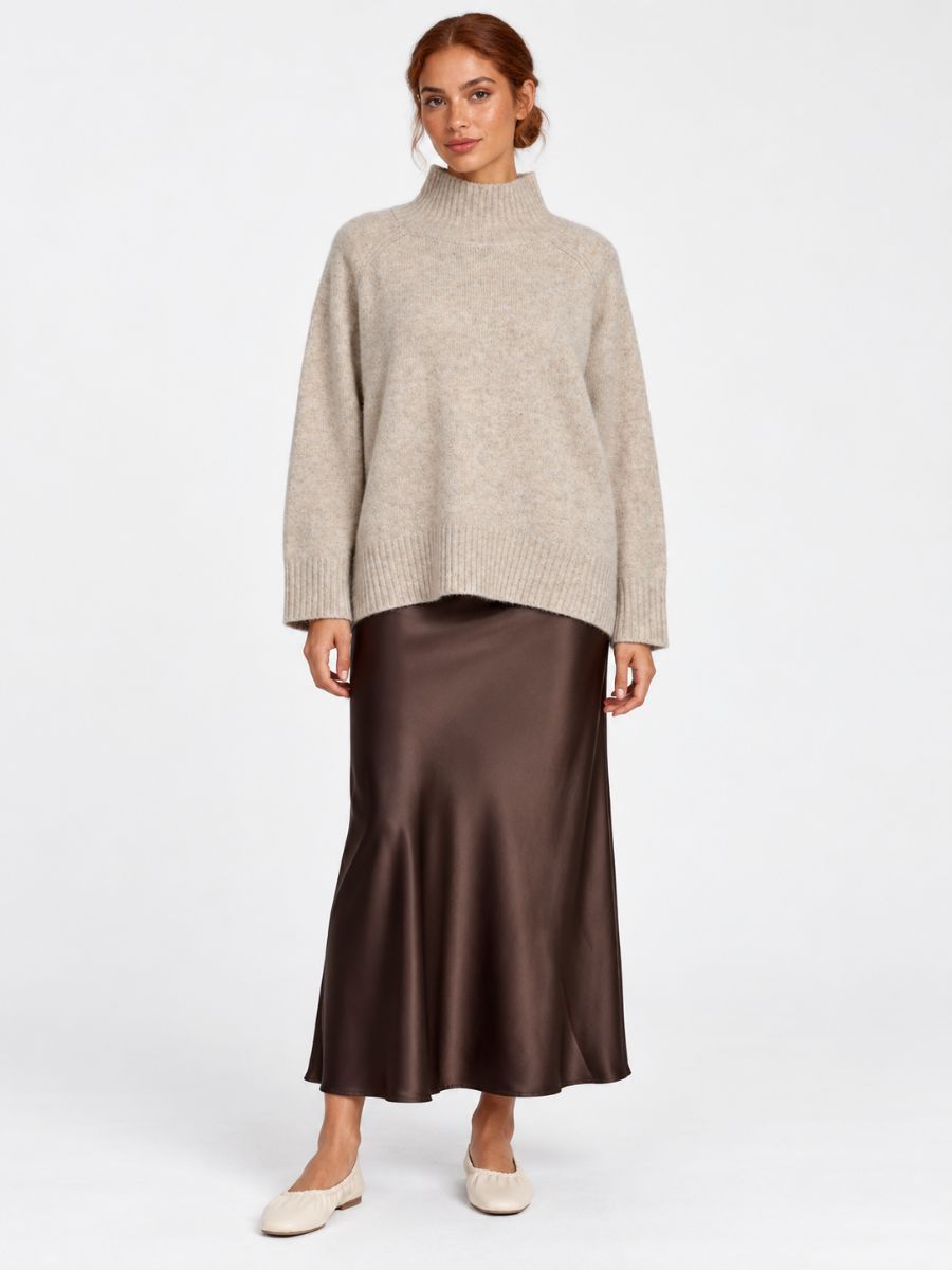 Holly Mock Neck Long Sleeve Sweater