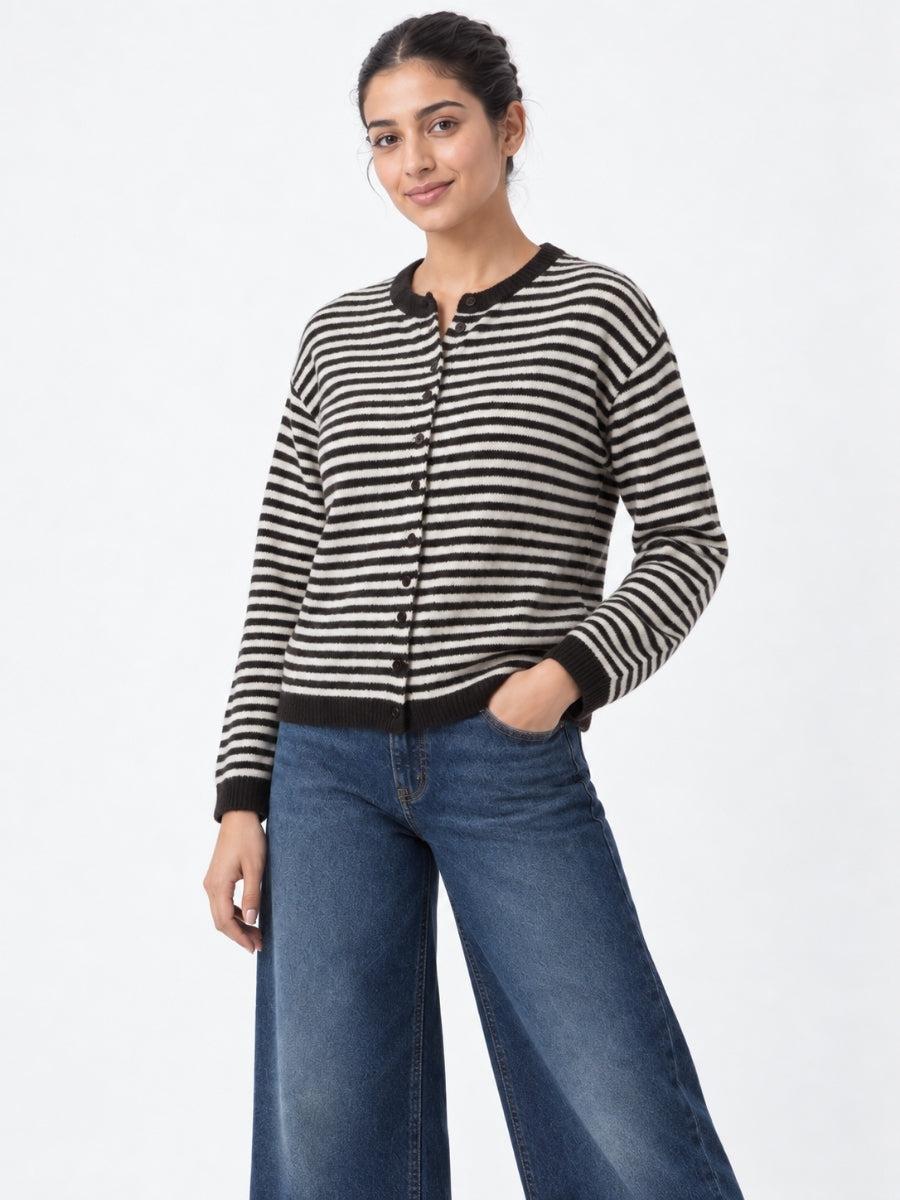 Charlotte Stripe Long Sleeve Cardigan