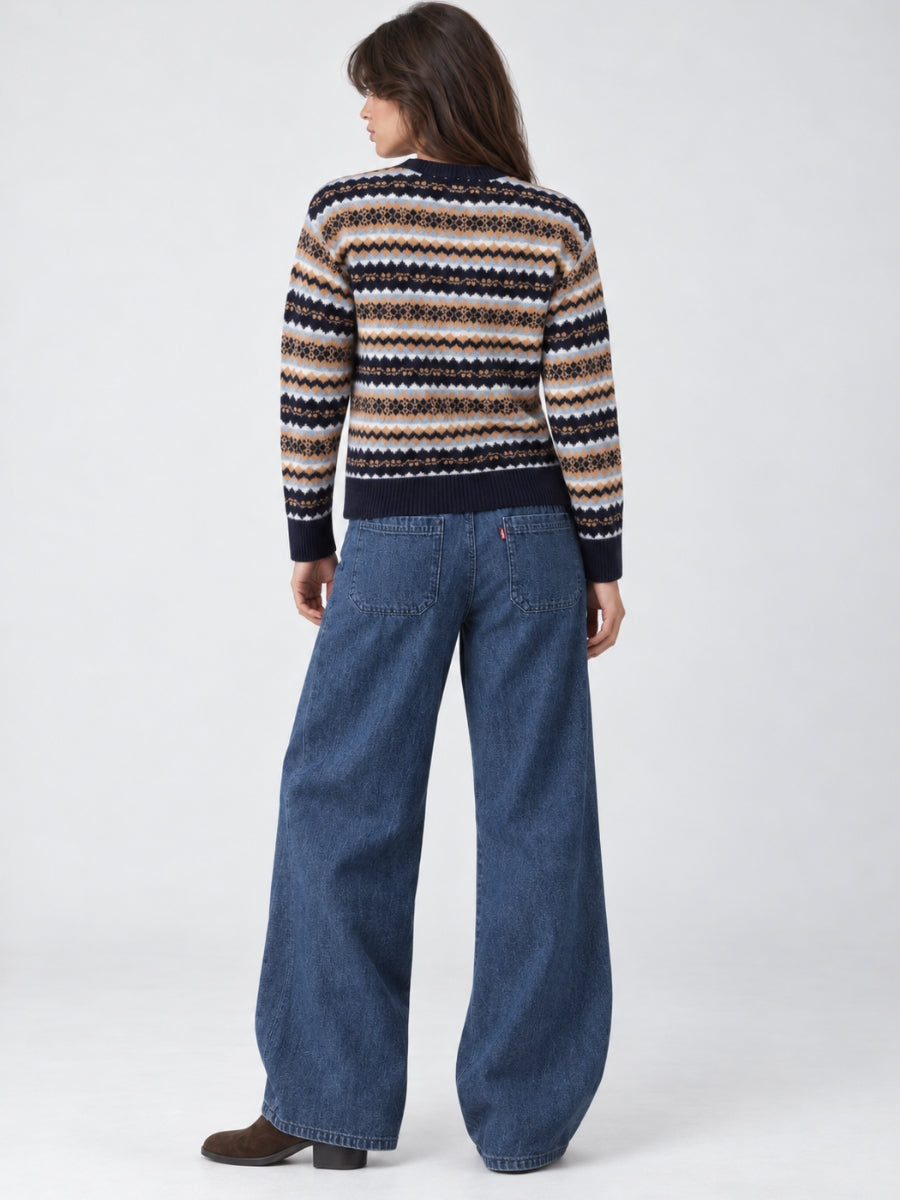 Fair Isle Long Sleeve Button Cardigan