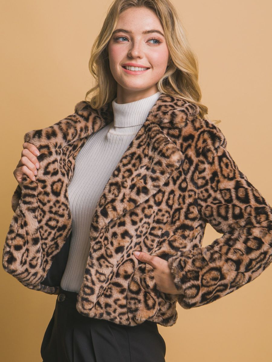 Jerry Leopard Cropped Jacket