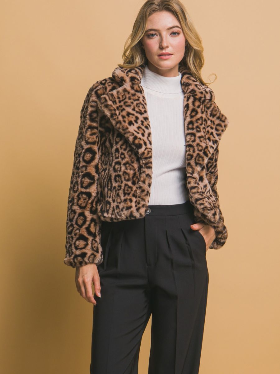 Jerry Leopard Cropped Jacket