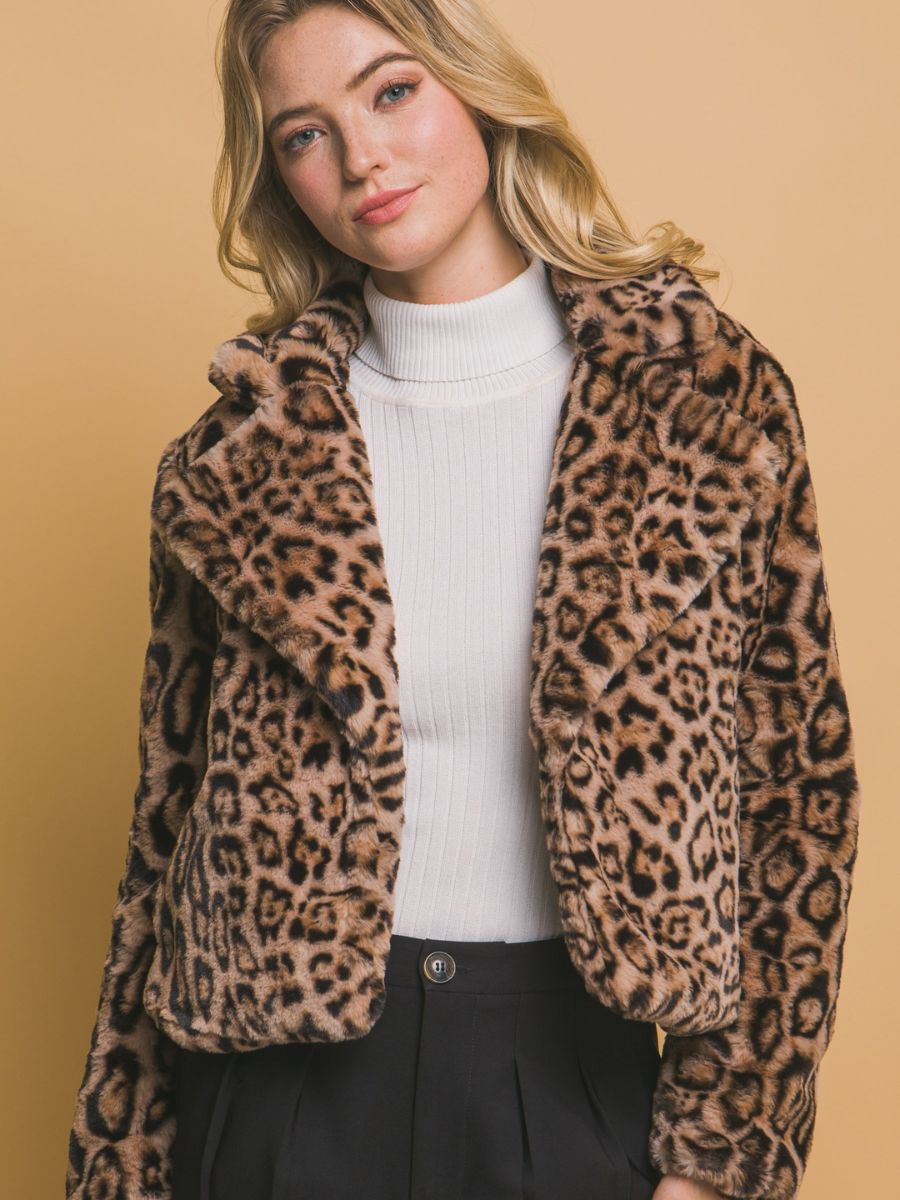 Jerry Leopard Cropped Jacket