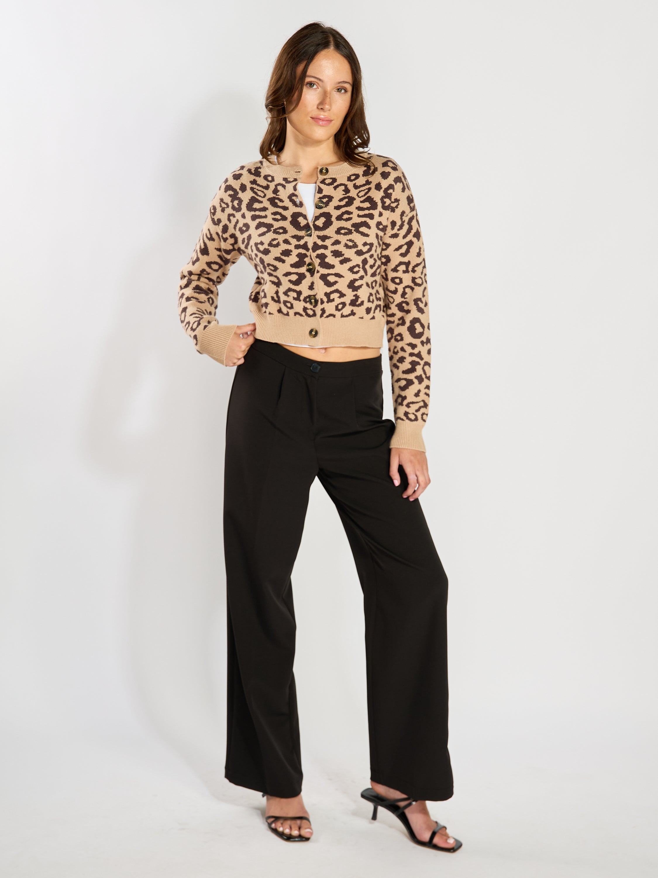 Lenny Leopard Button Cardigan