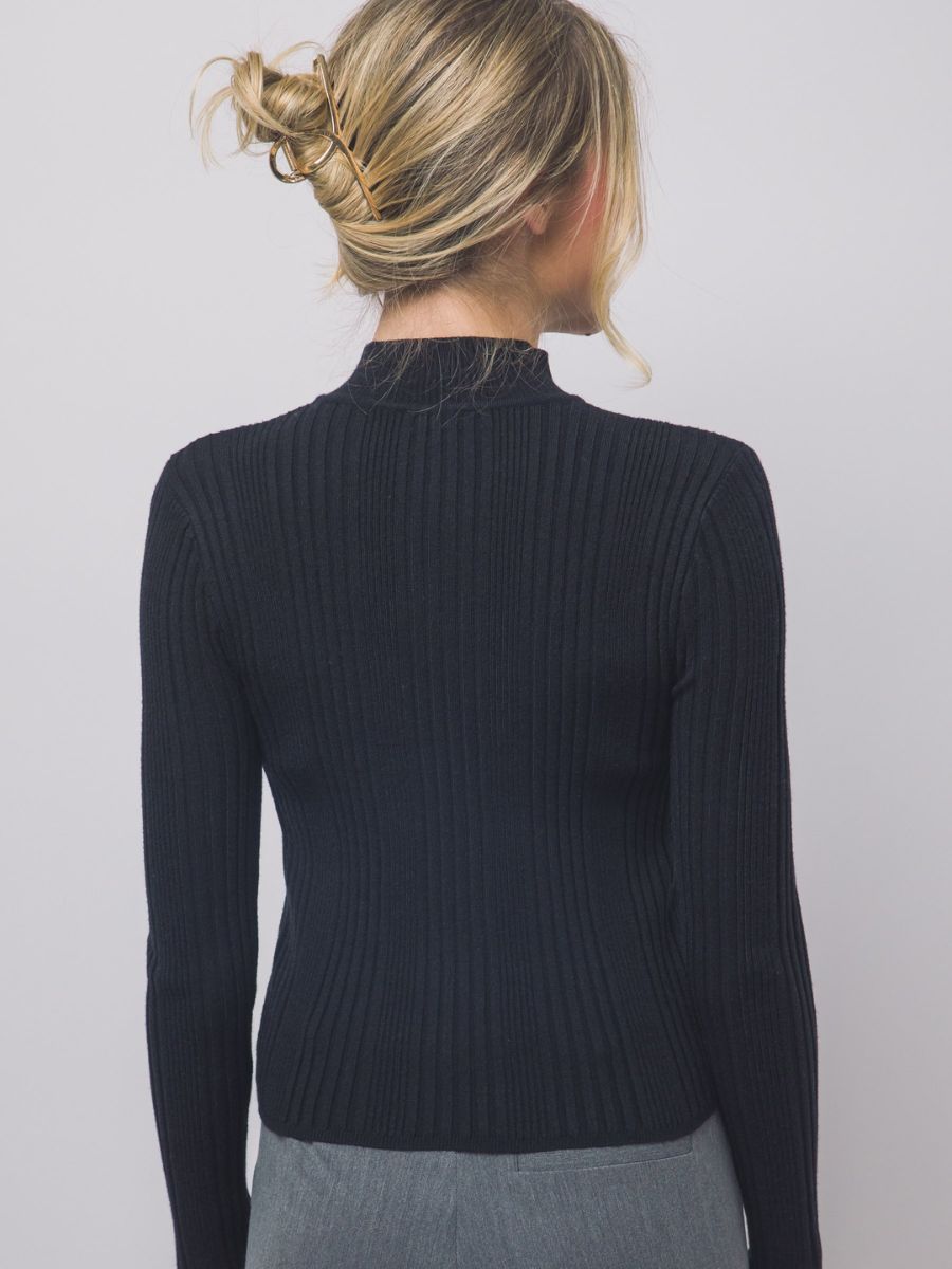 Tusk Long Sleeve Zip-Up Knit Top