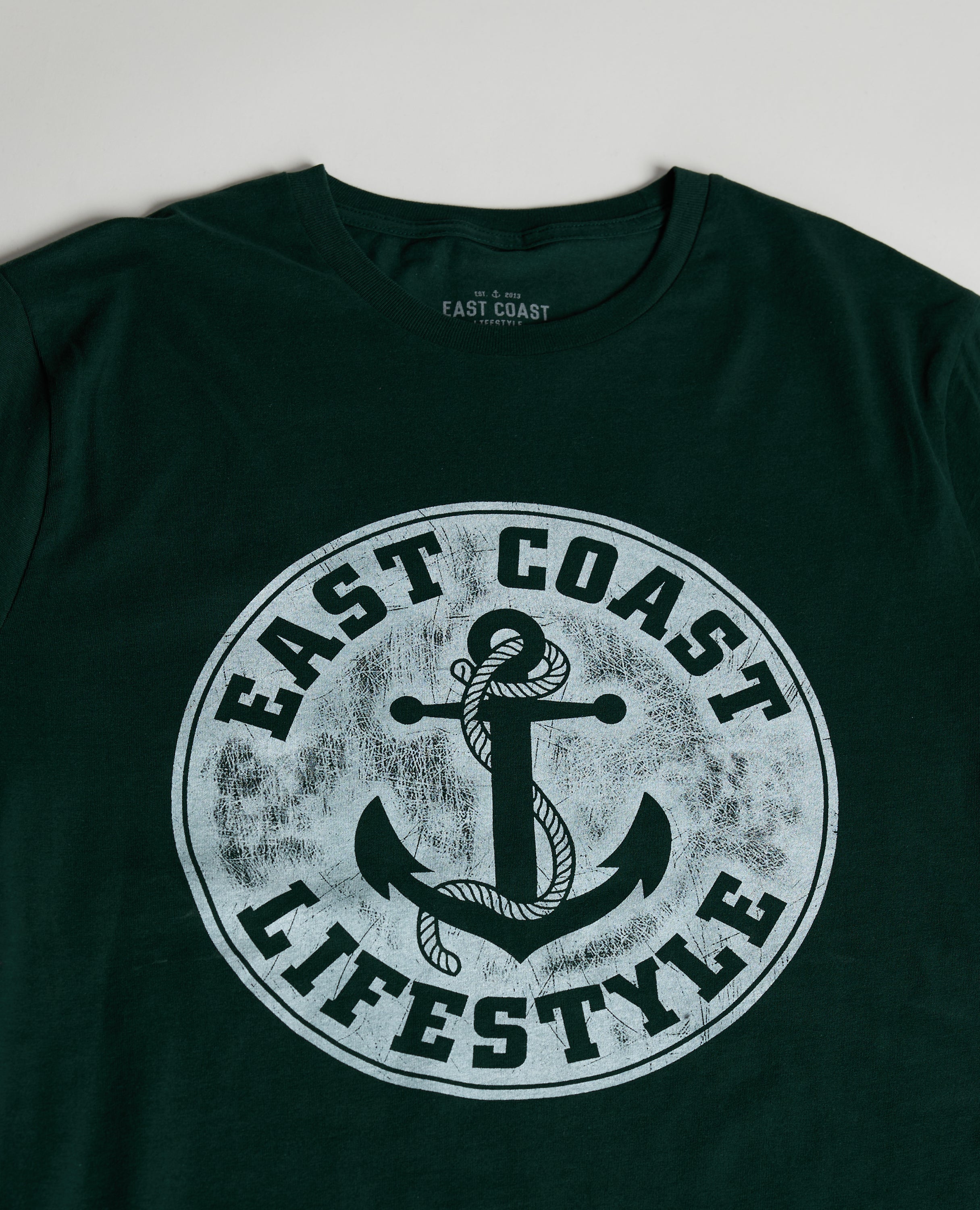 East Coast Lifestyle Distressed Anchor Logo Tee