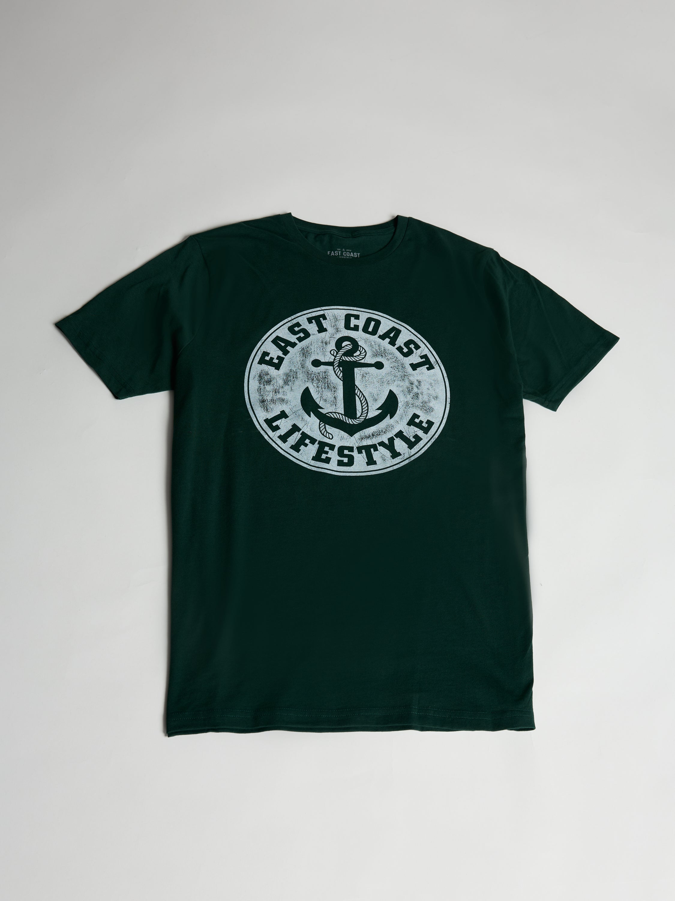 East Coast Lifestyle Distressed Anchor Logo Tee