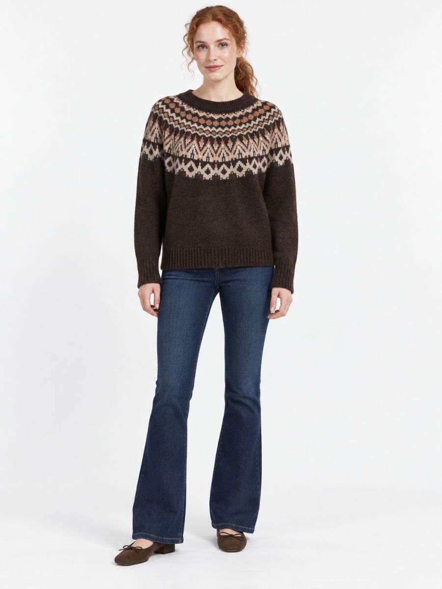 Poppy Argyle Crew Sweater