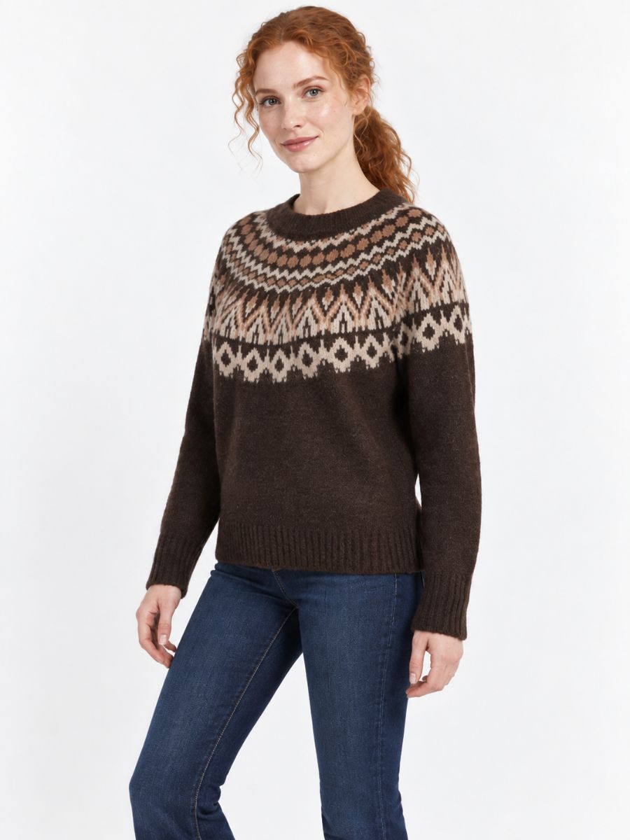 Poppy Argyle Crew Sweater