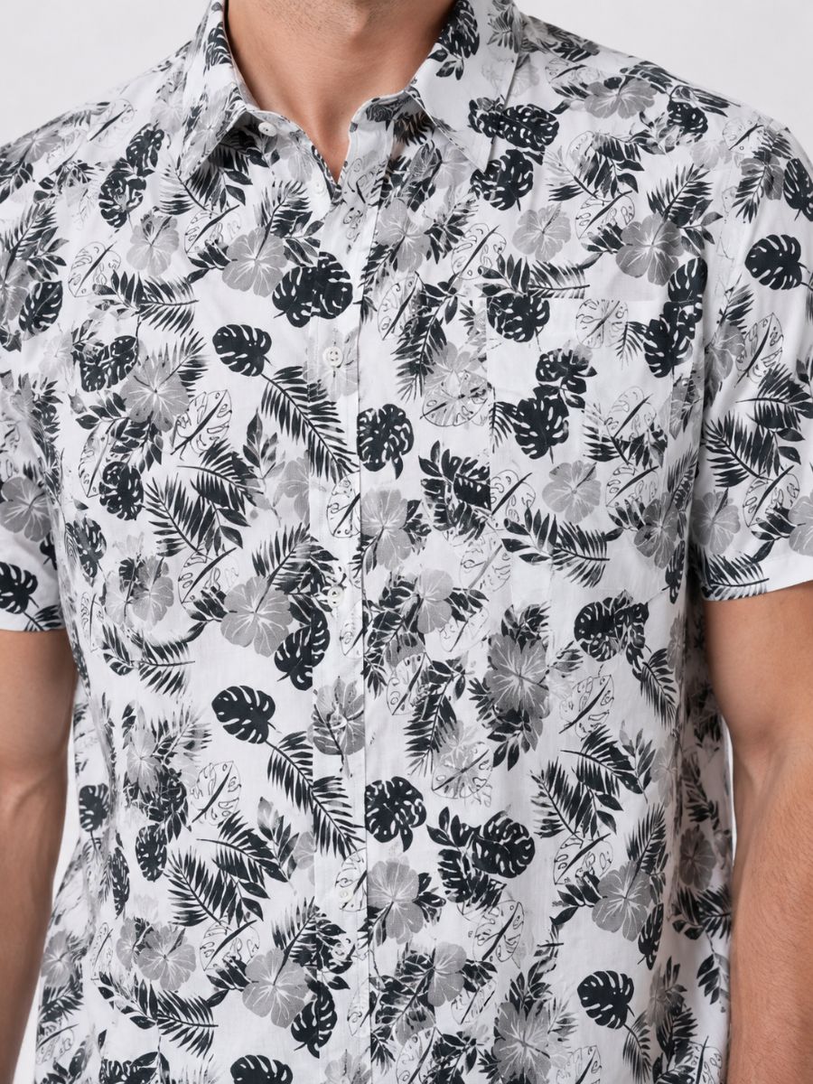 Brad Short Sleeve All Over Print Knit Shirt
