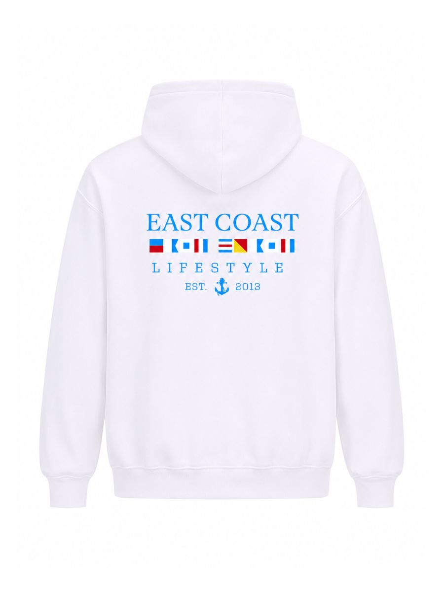 East Coast Lifestyle Boat Flags Back Hoodie