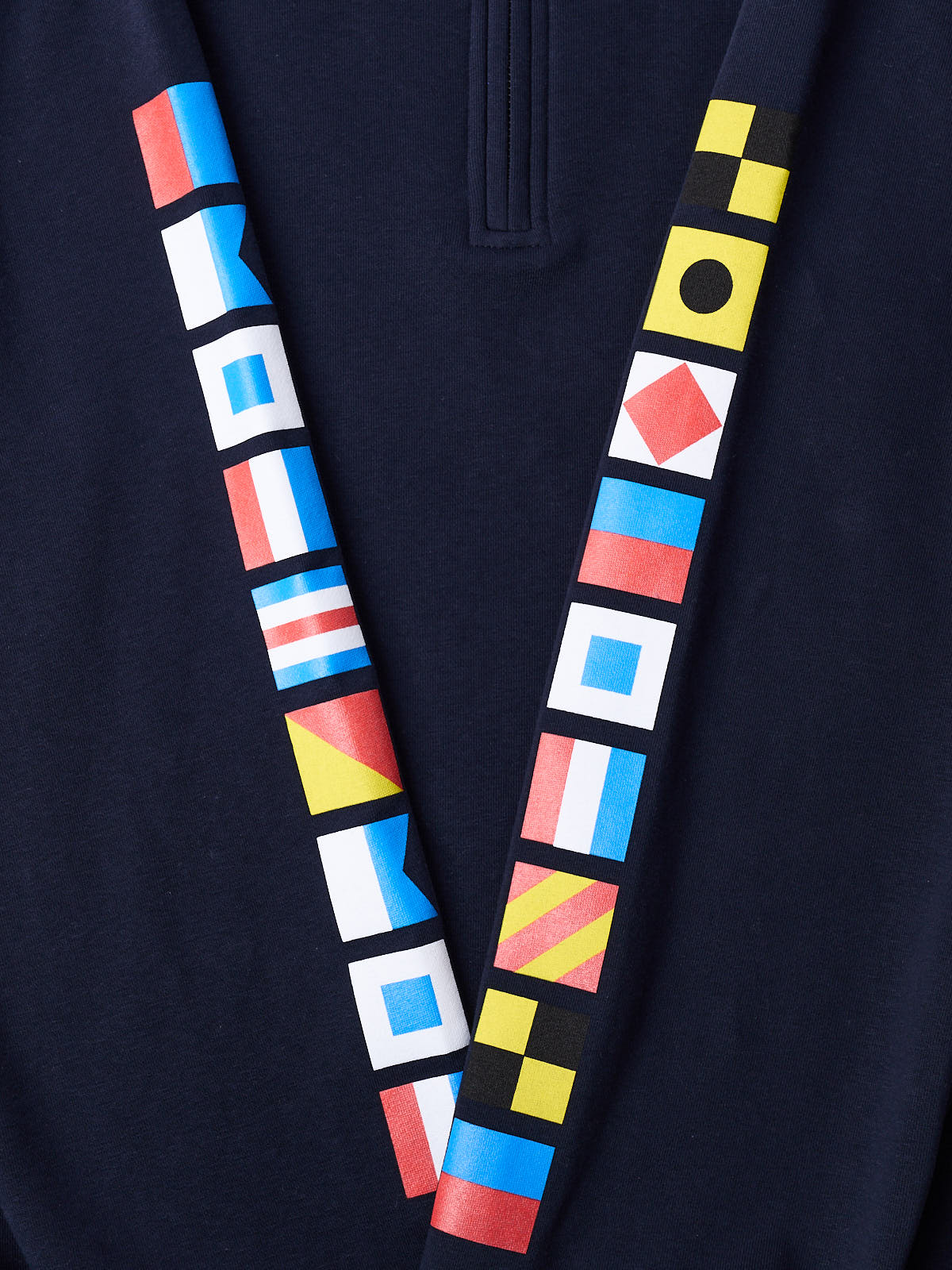 East Coast Lifestyle Boat Flags Sleeve Quarter Zip Sweatshirt