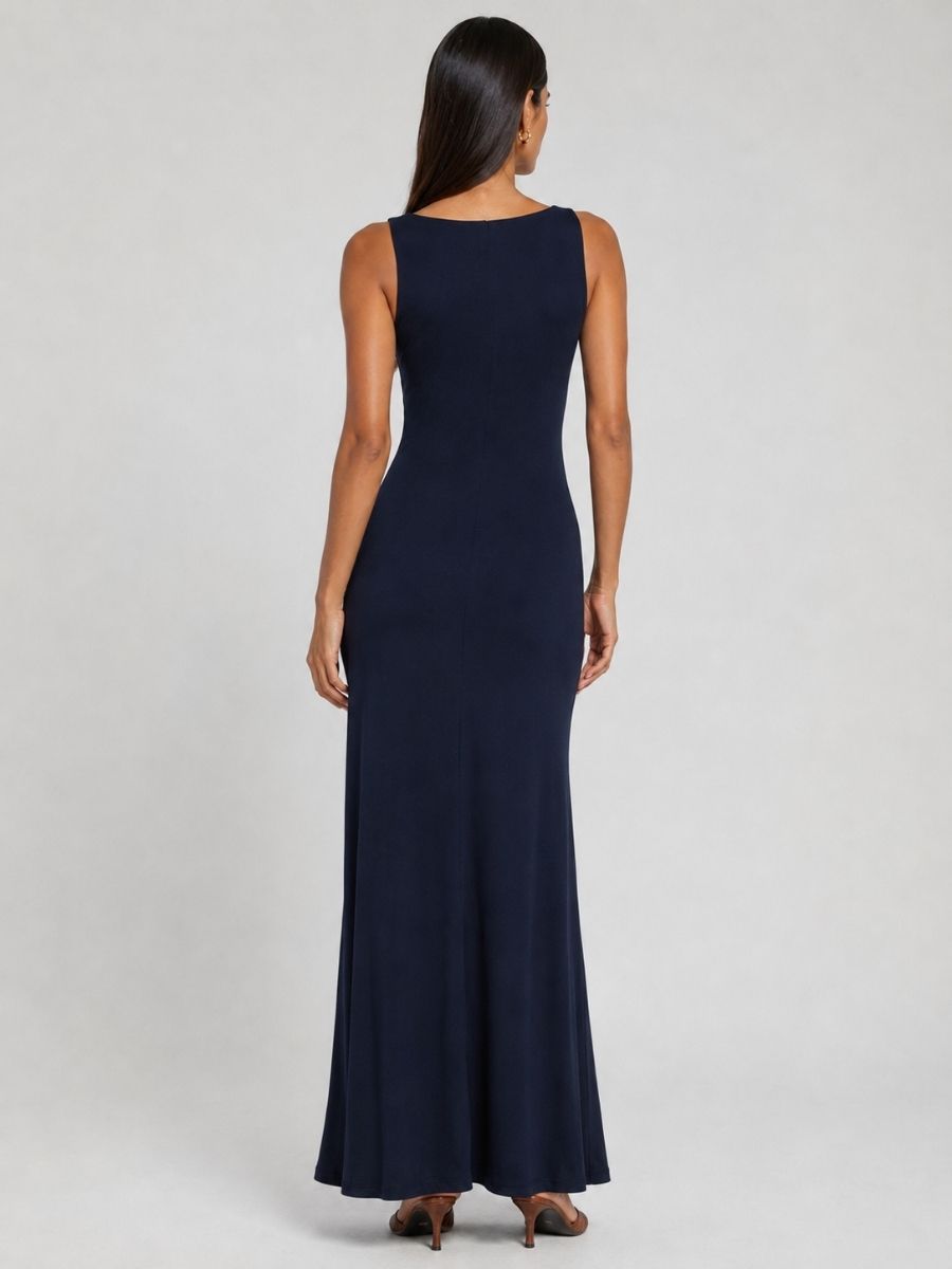 Perrie V-Neck Ruched Maxi Dress