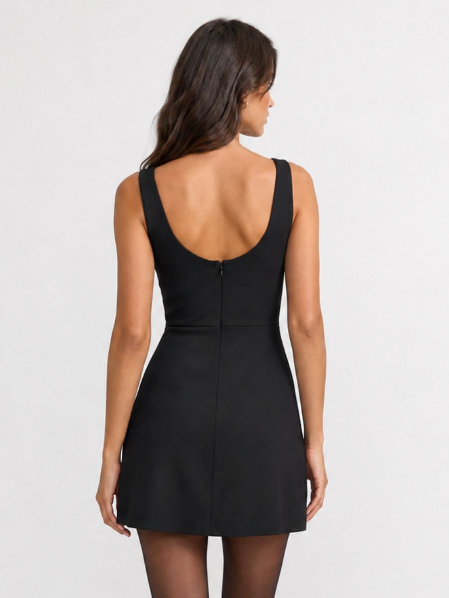 Amara Techno Scoop Back Mini Dress