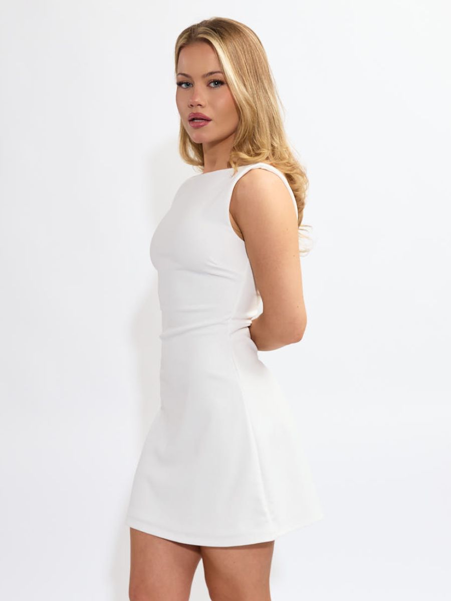 Amara Techno Scoop Back Mini Dress
