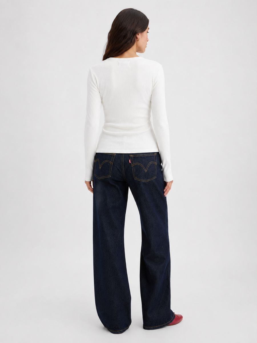 Maisie Pointelle Button Long Sleeve Knit Top
