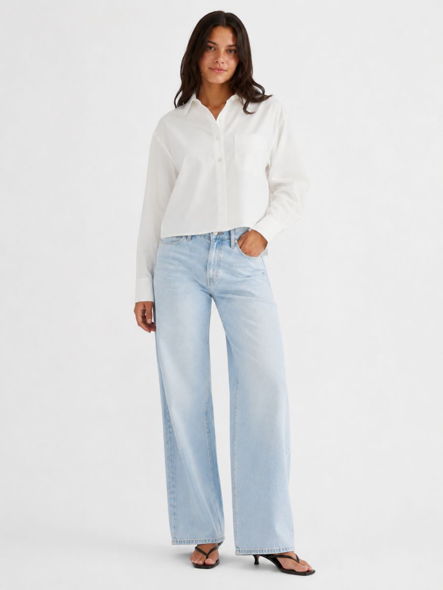 Erin Boxy Oxford Long Sleeve Blouse