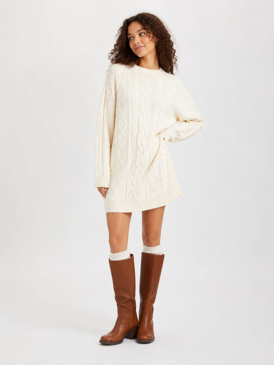 Olivia Cable Sweater Dress