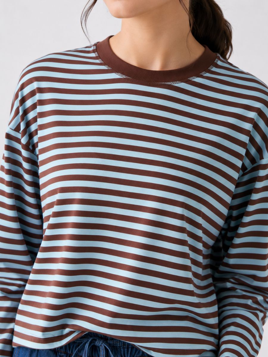 Leon Boxy Stripe Knit Top