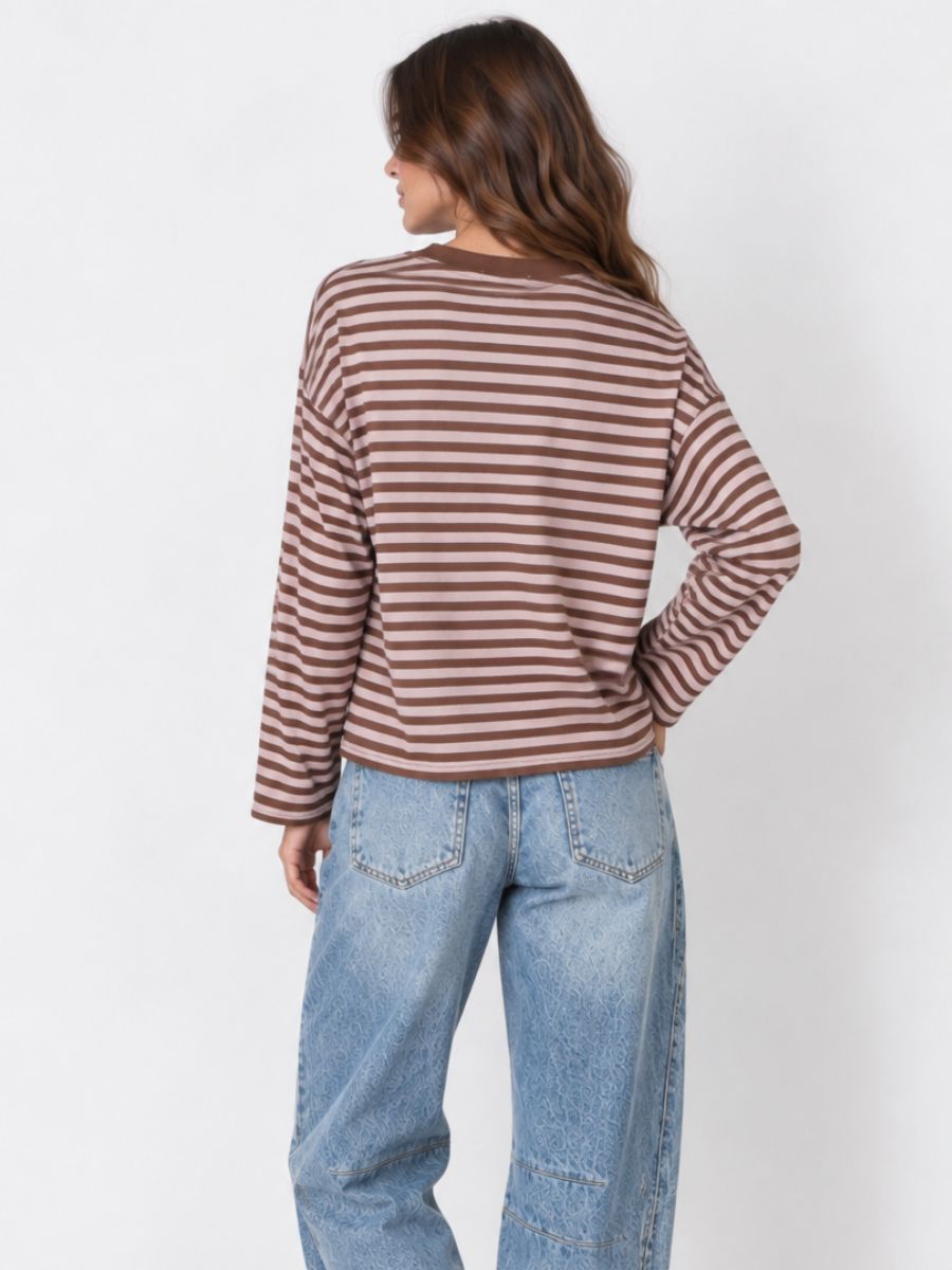 Leon Boxy Stripe Knit Top