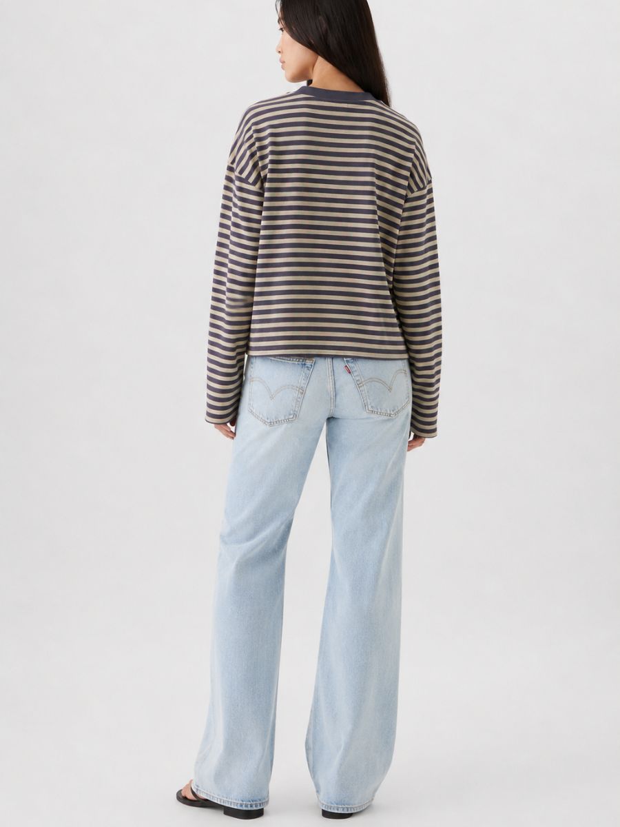 Leon Boxy Stripe Knit Top