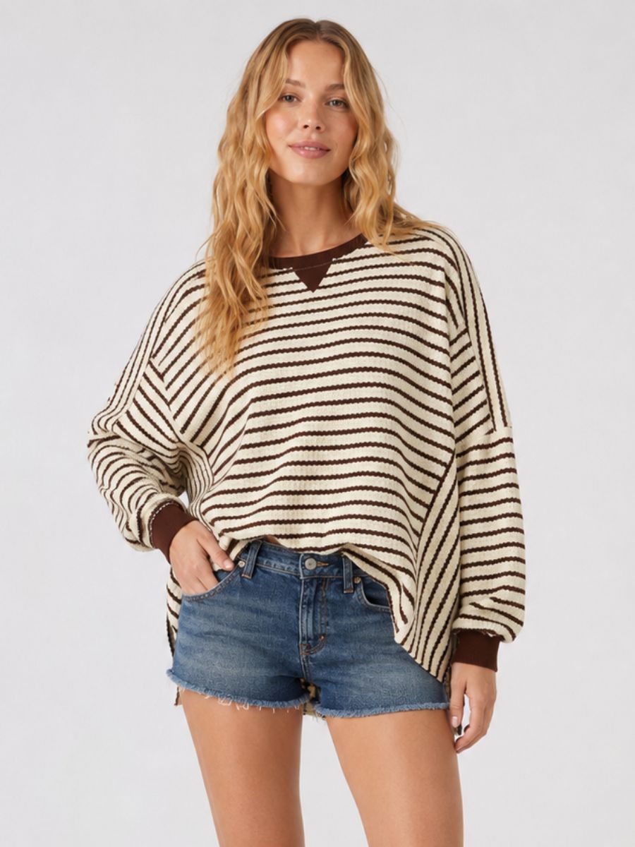 Adley Oversized Stripe Knit Top