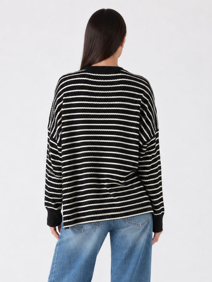Adley Oversized Stripe Knit Top