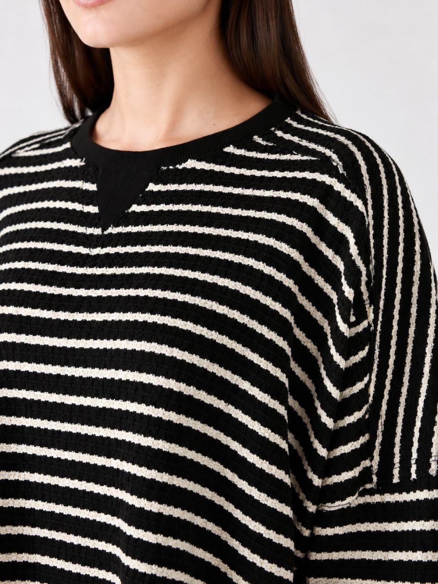 Adley Oversized Stripe Knit Top