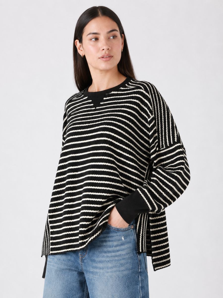 Adley Oversized Stripe Knit Top
